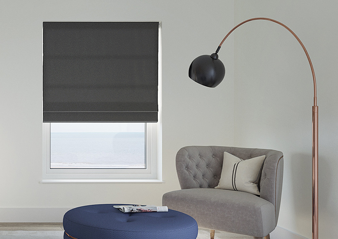 Luxe Velvet, Charcoal - Roman Blind - Image 3